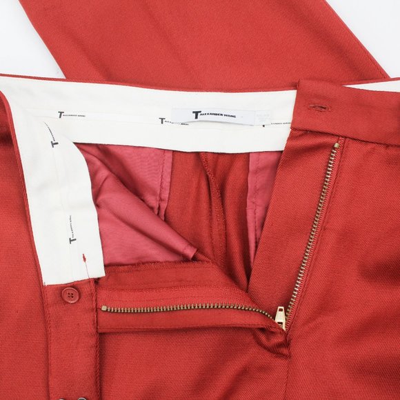 T Alexander Wang Pants High Rise Burnt Orange Tapered Ankle Trousers w/Pockets - Picture 10 of 11